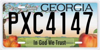 GA license plate PXC4147