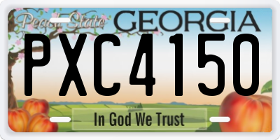 GA license plate PXC4150