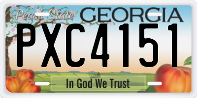GA license plate PXC4151