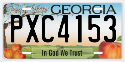 GA license plate PXC4153