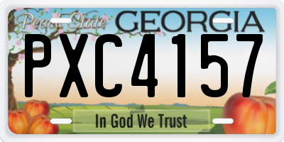 GA license plate PXC4157