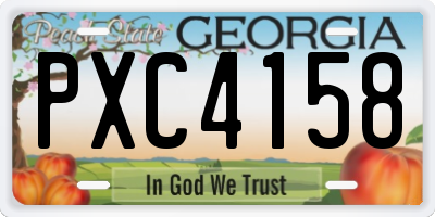 GA license plate PXC4158