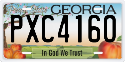 GA license plate PXC4160