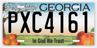 GA license plate PXC4161