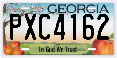 GA license plate PXC4162