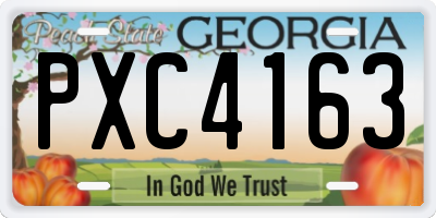 GA license plate PXC4163