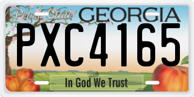 GA license plate PXC4165