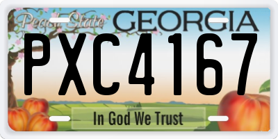 GA license plate PXC4167