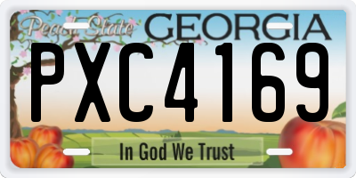 GA license plate PXC4169