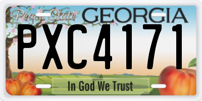 GA license plate PXC4171