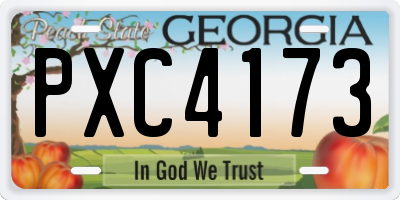 GA license plate PXC4173