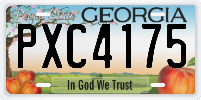 GA license plate PXC4175