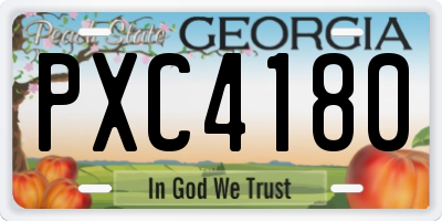 GA license plate PXC4180