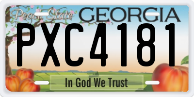 GA license plate PXC4181
