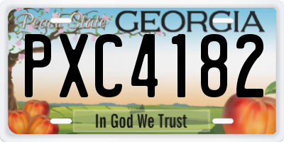 GA license plate PXC4182