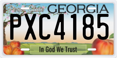GA license plate PXC4185