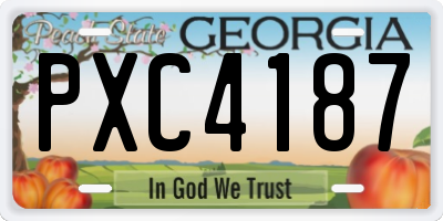 GA license plate PXC4187