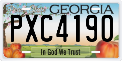 GA license plate PXC4190
