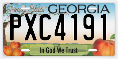 GA license plate PXC4191