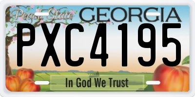 GA license plate PXC4195