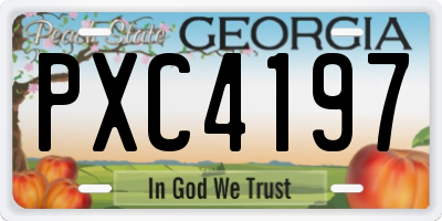 GA license plate PXC4197
