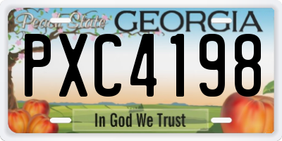 GA license plate PXC4198