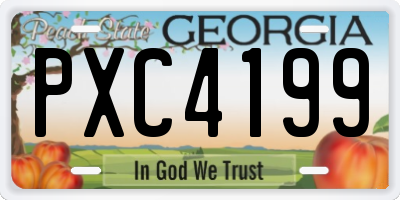 GA license plate PXC4199