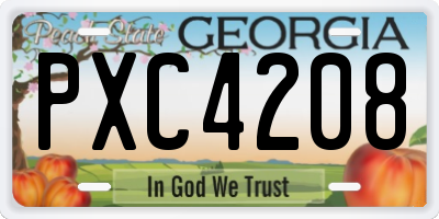 GA license plate PXC4208