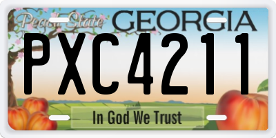 GA license plate PXC4211
