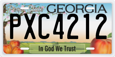 GA license plate PXC4212