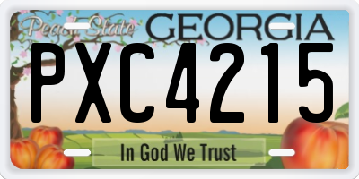 GA license plate PXC4215