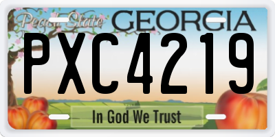 GA license plate PXC4219