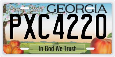 GA license plate PXC4220