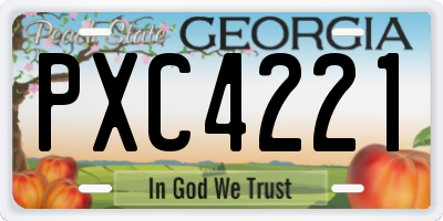 GA license plate PXC4221