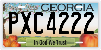 GA license plate PXC4222