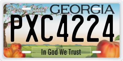 GA license plate PXC4224