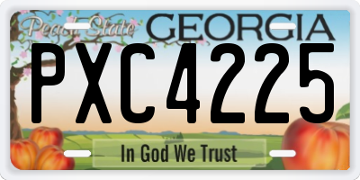 GA license plate PXC4225