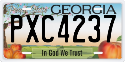 GA license plate PXC4237