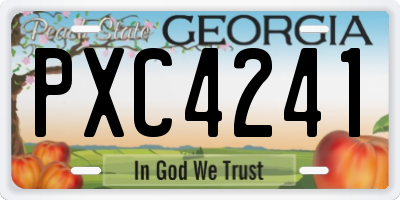GA license plate PXC4241