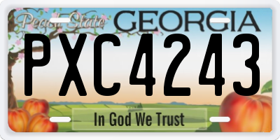 GA license plate PXC4243