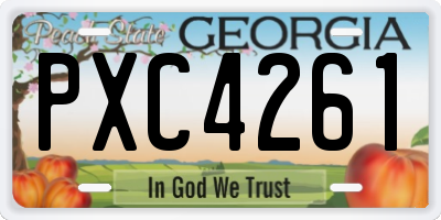 GA license plate PXC4261