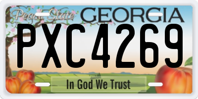 GA license plate PXC4269