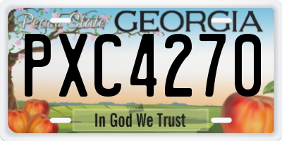 GA license plate PXC4270