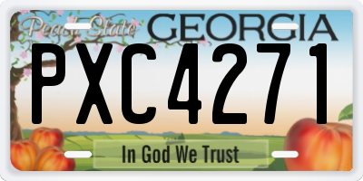 GA license plate PXC4271
