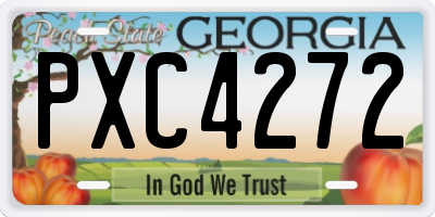 GA license plate PXC4272