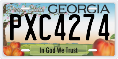 GA license plate PXC4274
