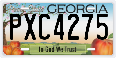 GA license plate PXC4275