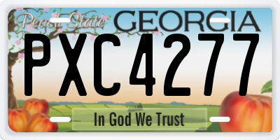 GA license plate PXC4277