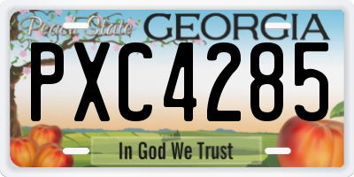 GA license plate PXC4285