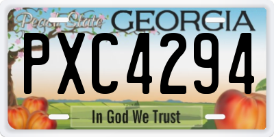 GA license plate PXC4294